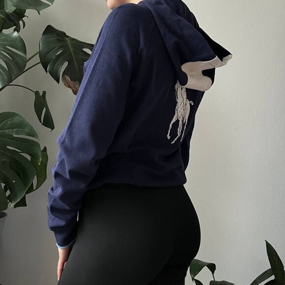 zip hoodie ralph lauren blue nwt